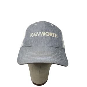 Kenworth Trucks Mesh Back Snapback Hat Embroidered Logo Gray & White